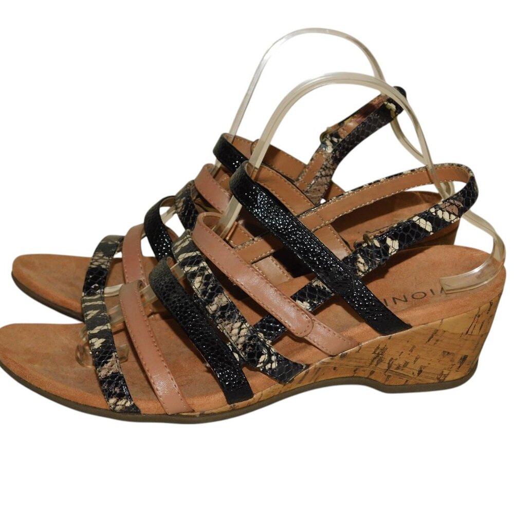 Vionic Tess Snakeskin Embossed Multi Strappy Leat… - image 6